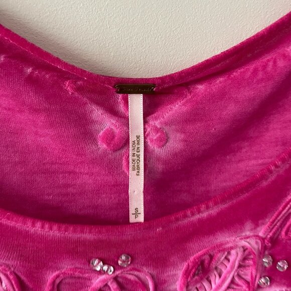 Free People Tunic Round Neck 3/4 Sleeves Pullover Casual Pink Small - Picture 4 of 8